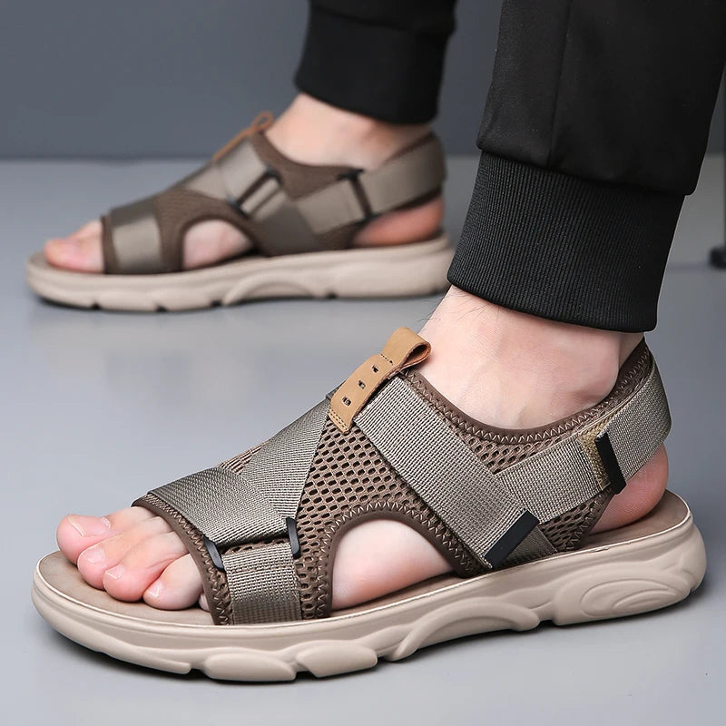 YRZL Sandals Soft Comfortable Non-Slip Men Shoes High Quality Beach Sandals Mens Gladiator Sandals Summer Casual Flat Shoes