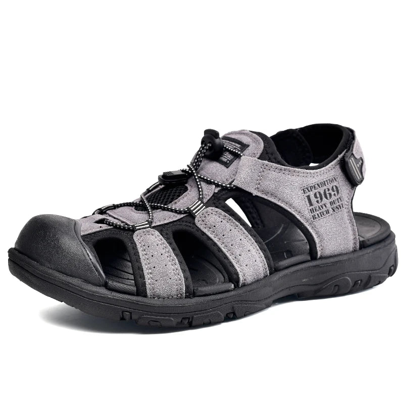 Men Large Soft Sole Summer New Slippers Baotou Breathable Beach Shoes Outdoor Casual Shoe Chaussure Homme Size