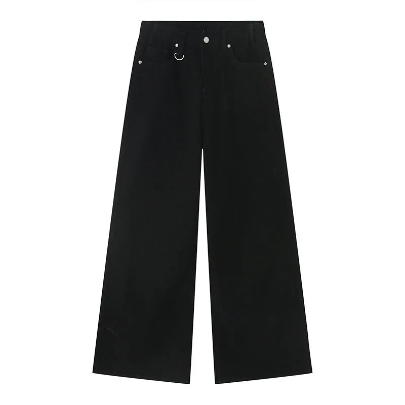IEFB 2024 Autumn Men Denim Pants Straight Droop Vintage Loose Bottom Straight Wide Leg Casual Male Trousers Korean Style 9C1519 - Live Store 4U