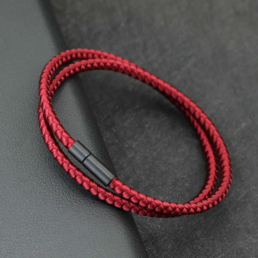 2025 New Simple Style Keel Rope Bracelet For Men Bilayer Wrap Braslet Bangle Homme Nautical Braclet Gifts For Him Pulseria Joias - Live Store 4U