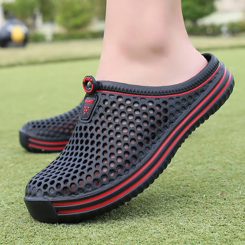 YRZL Mens Sandals Light EVA Summer Casual Shoes Hole Shoes Clogs Lovers Home Garden Outdoor Big Size 45 Male Beach Flat Slippers