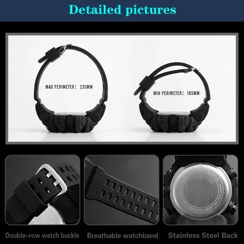 New Multifunctional Electronic Watch for Men Casual Simple Waterproof Sports Mens Watches Fashionable Wristwatch Accessories