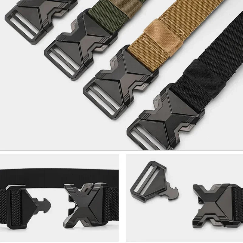 The New Men's 125cm Buckle Belt Nylon Braided Lightweight Breathable Daily Commuter Men's Belt - Live Store 4U