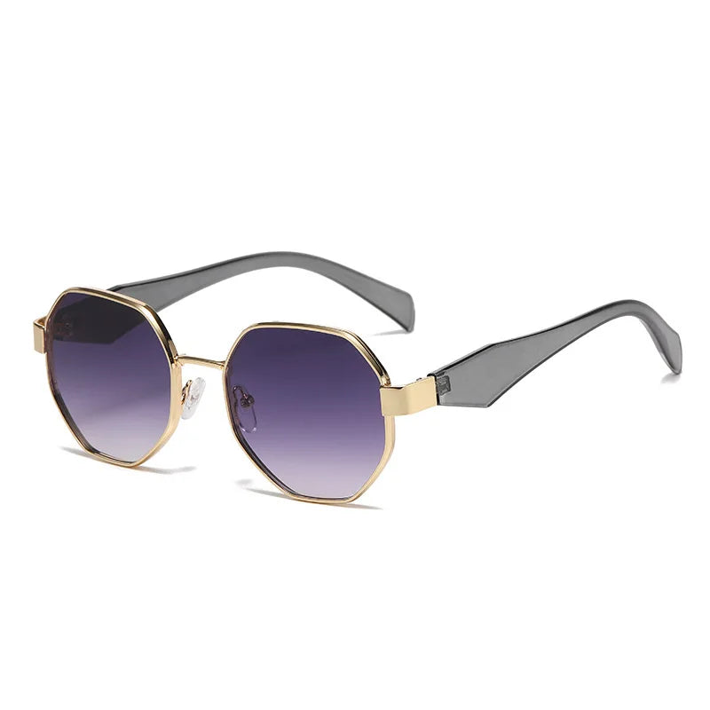 Trendy Polygonal Women's Sunglasses Men Fashion Metal Frame Driving Sun Glasses Female Stylish Outdoor Vacation Shades