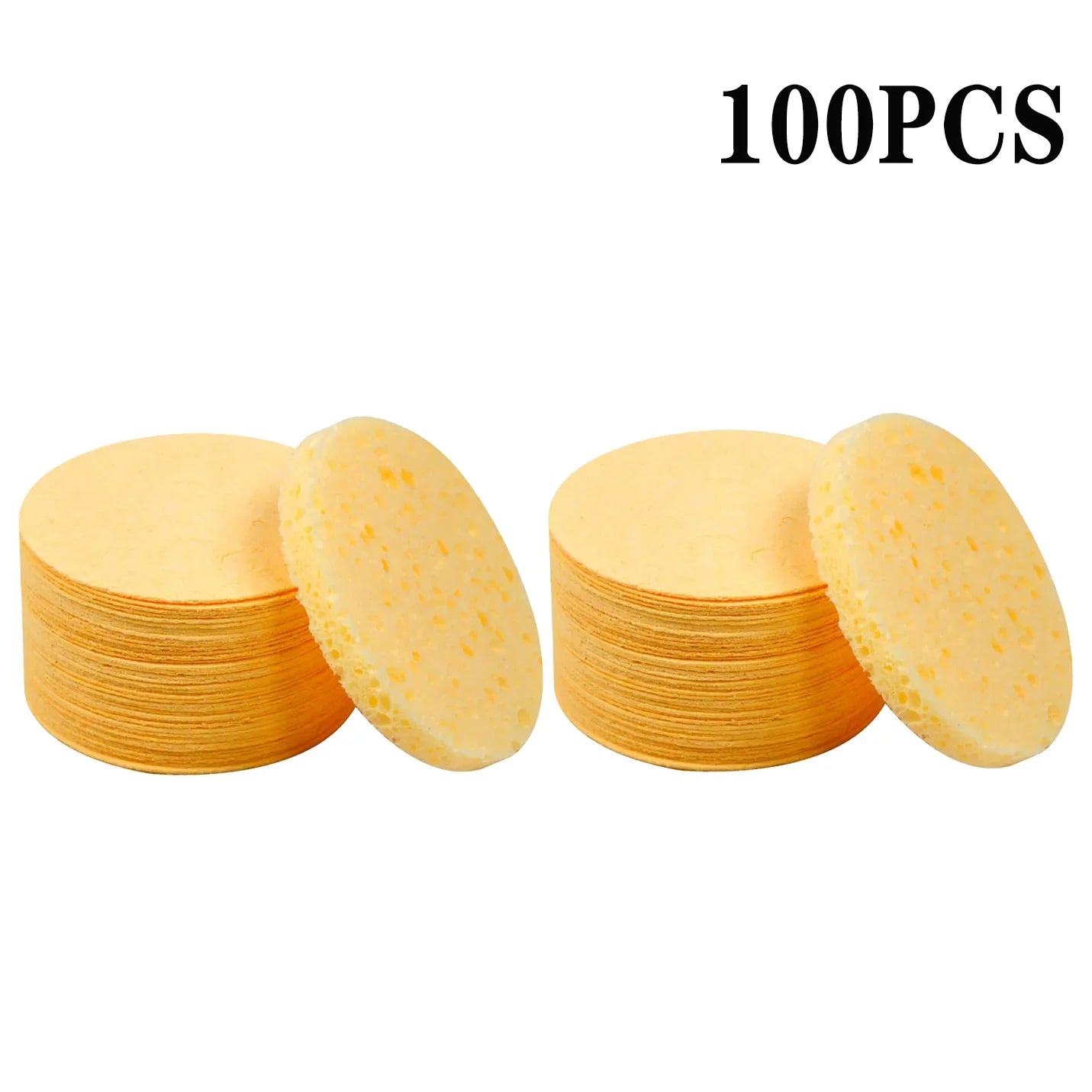 50PCS Face Cleaning Sponge Pad for Exfoliator Mask Facial SPA Massage Makeup Removal Thicker Compress Natural Cellulose Reusable