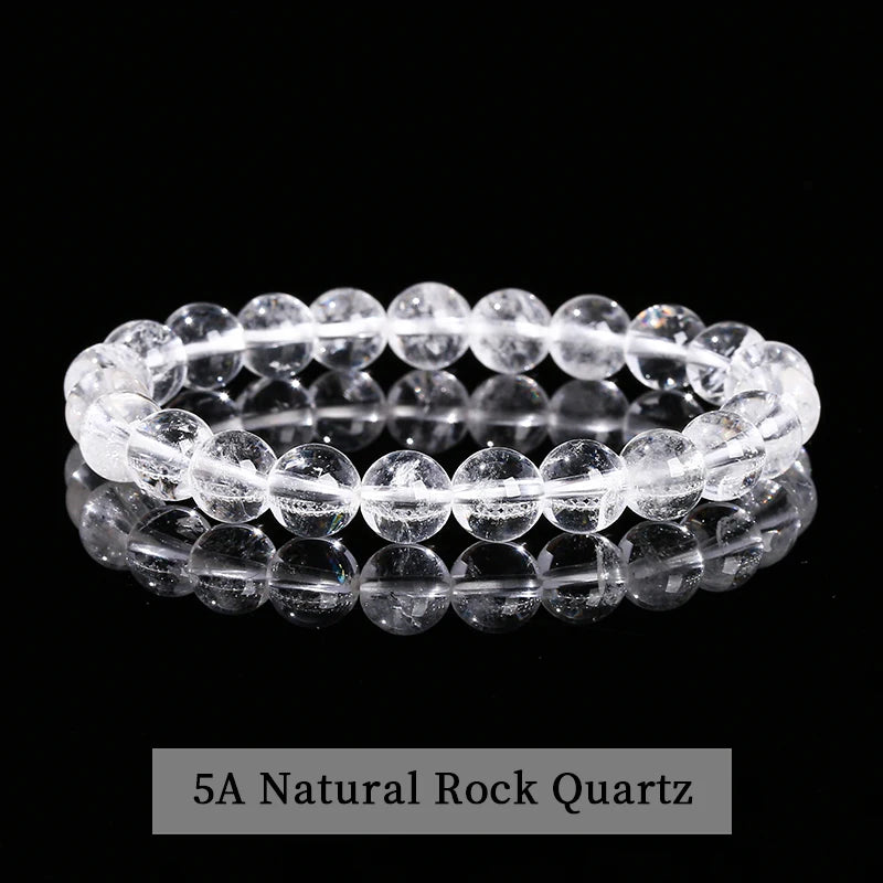 JD 6 8 10mm Natural Stone Beaded Bracelet Obsidian Fluorite Quartz Jasper Healing Beads Bangles Women Men Stretch Yoga Jewelry - Live Store 4U