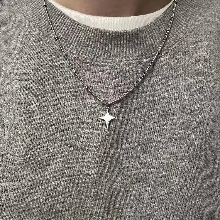 Simple Trendy Star Hollow Choker Necklace Pendant Neck Jewelry Accessories Women Men's Fashion Party Chain Necklace - Live Store 4U