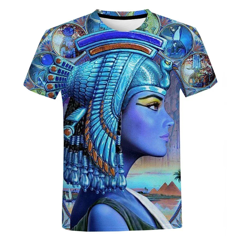 Ancient Egyptian 3D Printed T Shirt Men's Women Fashion Casual Short Sleeve Street Comfortable Tops Leisure T-Shirts