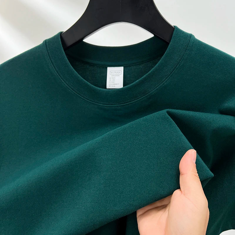 100% pure cotton summer high-end brand men's short sleeve round neck fashionable style half sleeved top breathable T-shirt - Live Store 4U