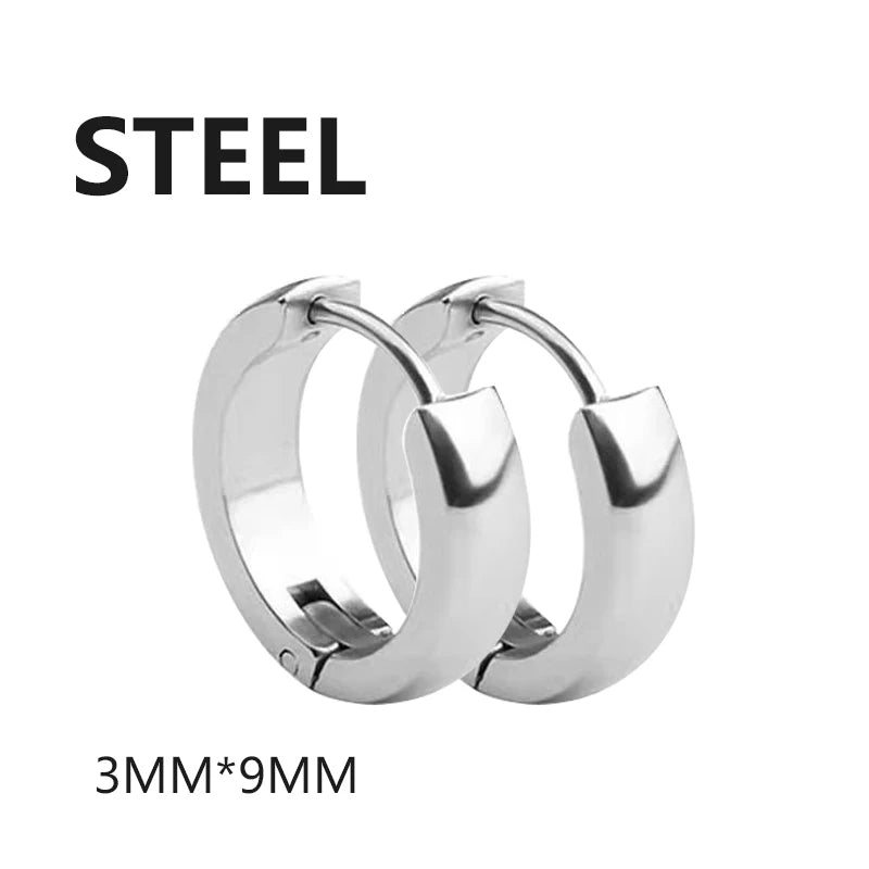 1 Pairs Multi Types Unisex Black Gold Color Stainless Steel Earring For Women Men Punk Gothic Piercing Fake Earrings Jewelry - Live Store 4U