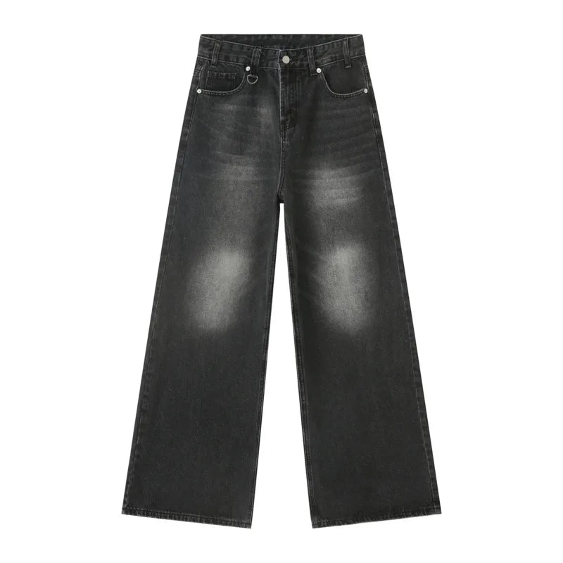 IEFB Summer Men's Denim Pants Old Blue Washed Male Jeans Straight Casual Menwear Loose Wide Leg Trousers New Fashion 9C354 - Live Store 4U
