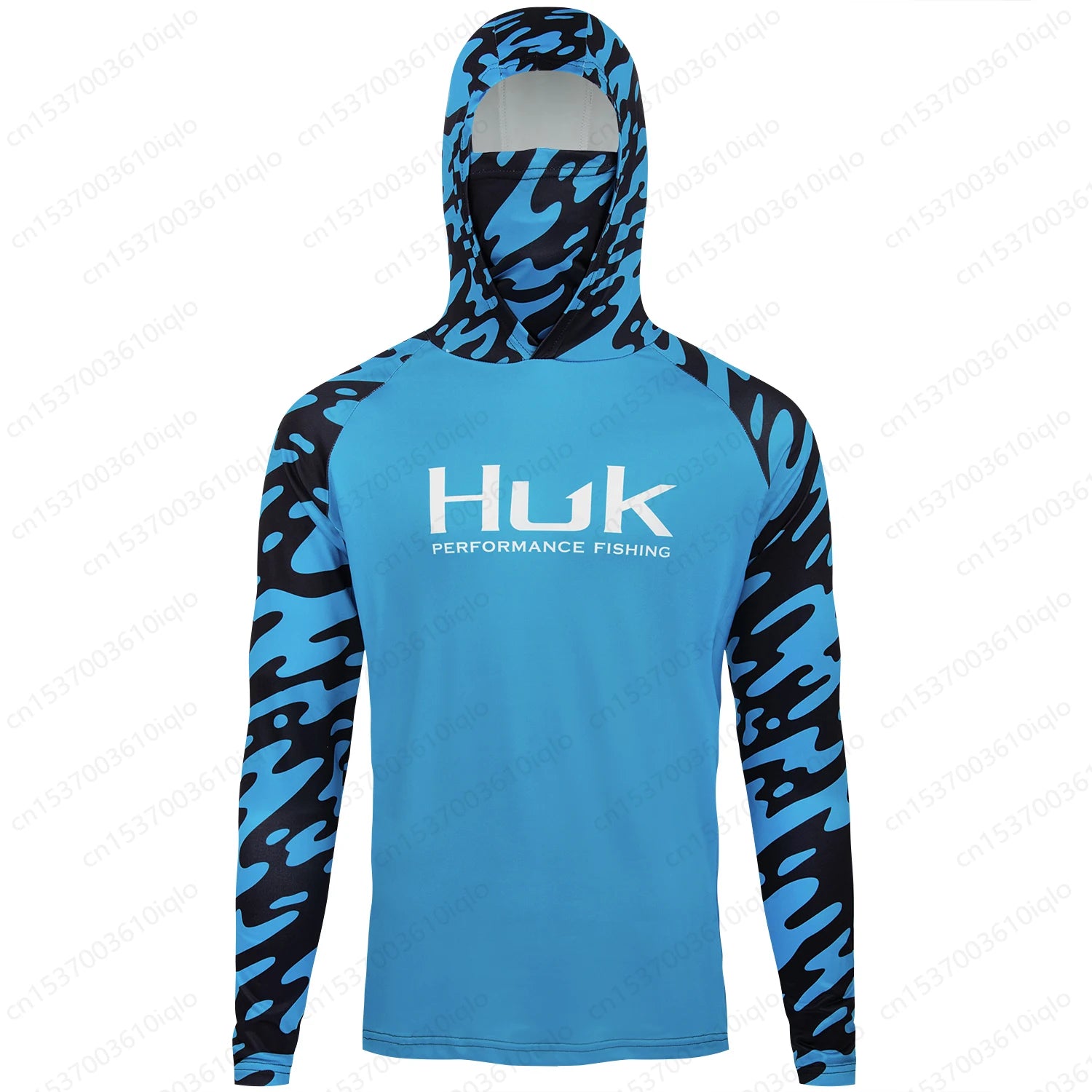 HUK UPF 50+ Long Sleeve Hooded Face Cover Fishing Shirts Quick Dry Sweatshirts Breathable UV Protection Men Fishing Jerseys - Live Store 4U