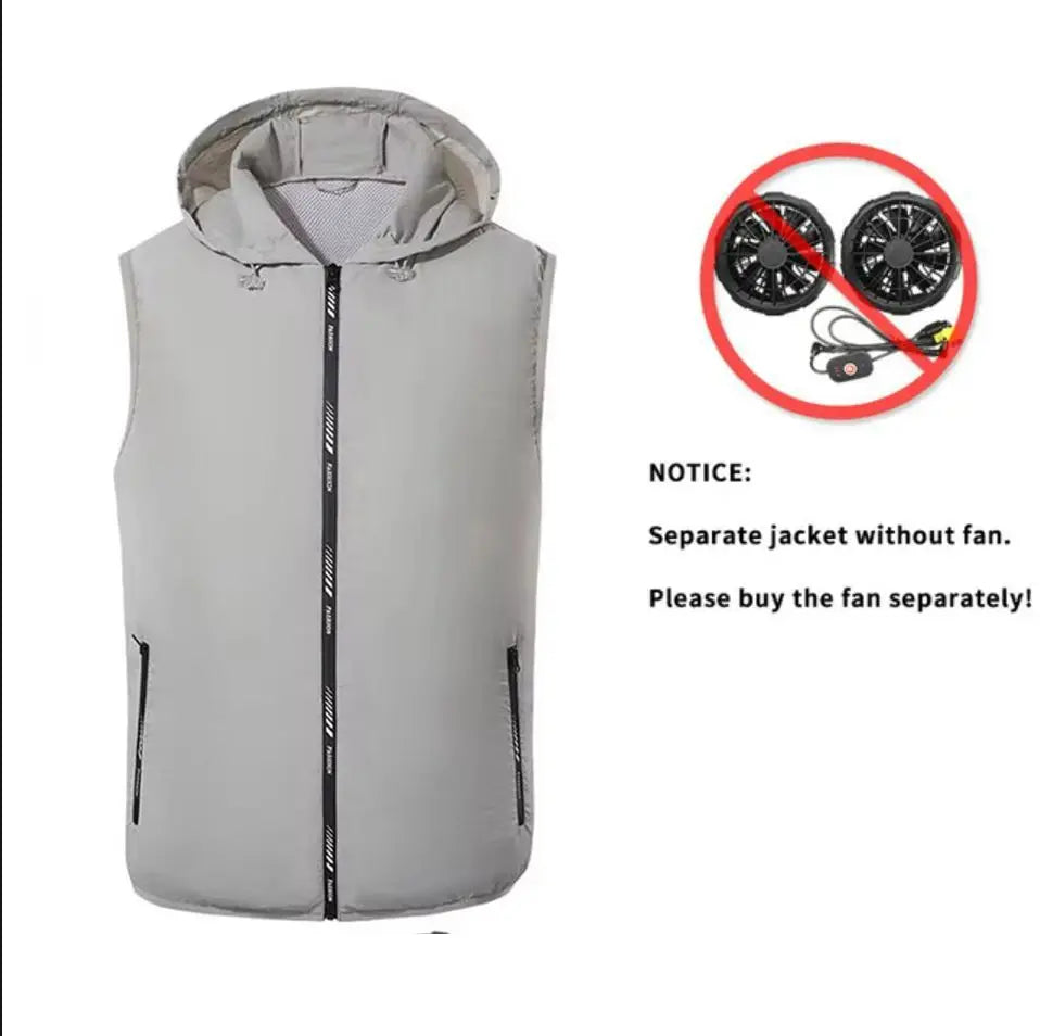 Summer Sport Fan Air Condition Cool Man Woman Travel Ultralight Brand Outdoor Vest Clothes Jacket Sun Windbreaker Fishing Worker - Live Store 4U