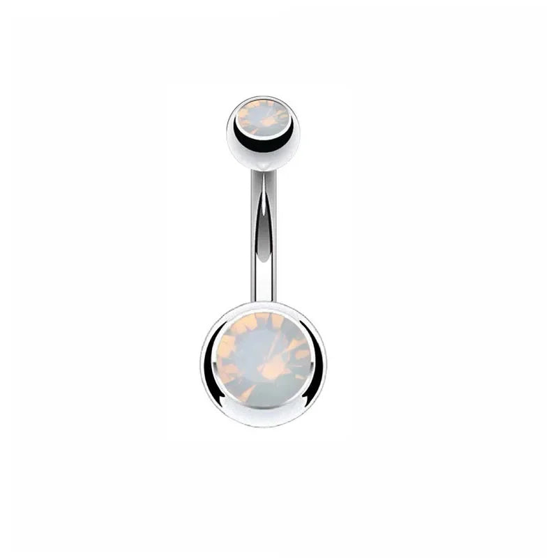 1pc 14G Belly Button Rings Navel Nombril Piercing Stainless Steel Belly Rings Women CZ Body Piercing Crystal Belly Rings Jewelry