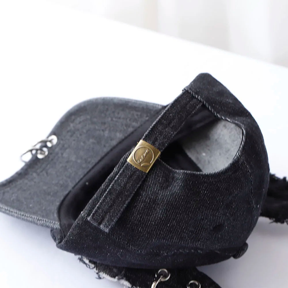 NEW y2k Hot Girl Graffiti Jeans Rabbit Ears Cowboy Baseball Hat Wash Graffiti Hip Hop Cap Women Men Party Team Baseball Cap