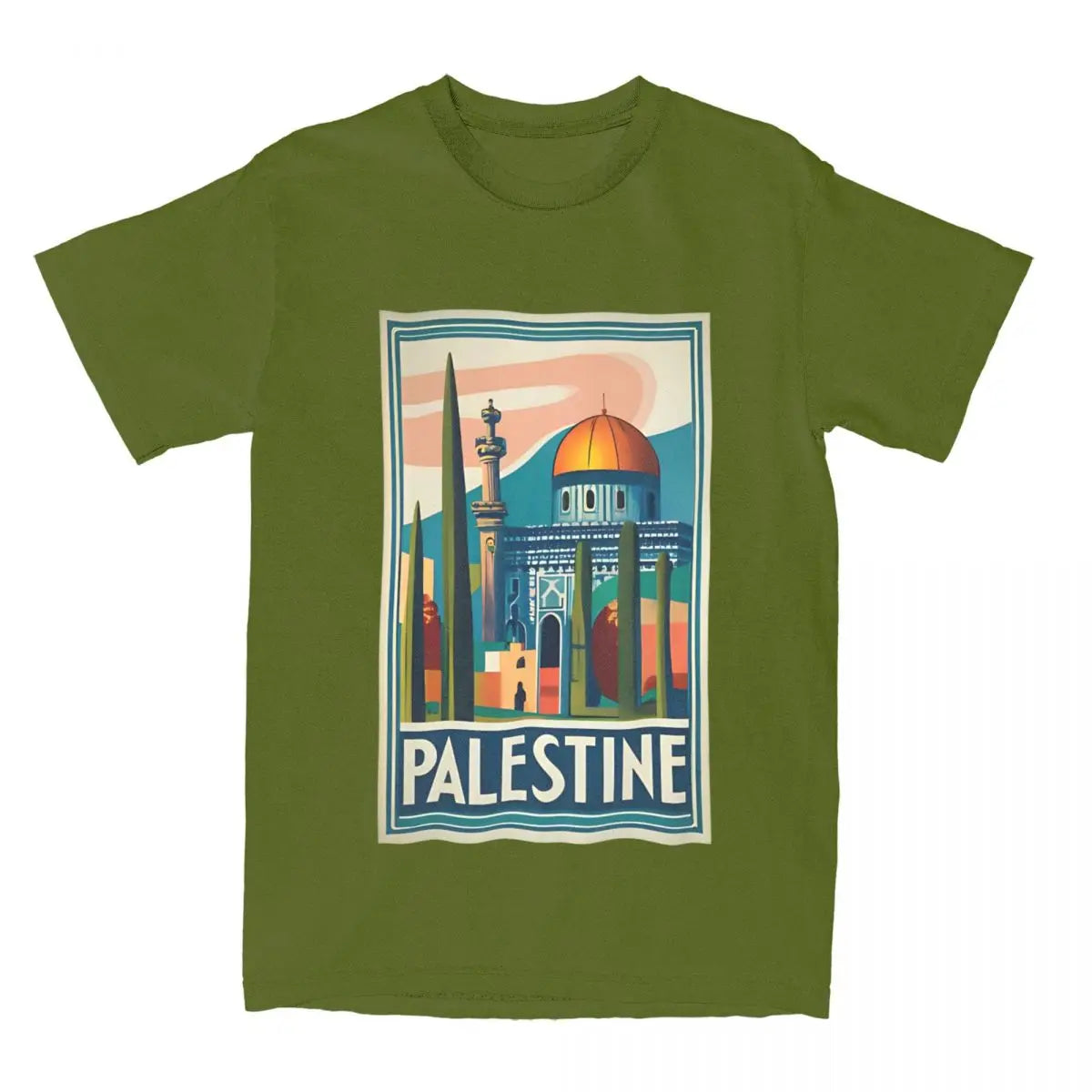 Couple T-Shirt Vintage Palestine Jerusalem Peace T Shirts Leisure Summer Tees Aesthetic Print Cotton Tops Gift Idea