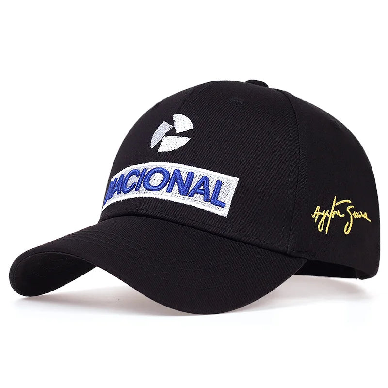 New Ayrton Senna Racer Fashion Embroidery Cap Outdoor Sun Protection Team Baseball Cap