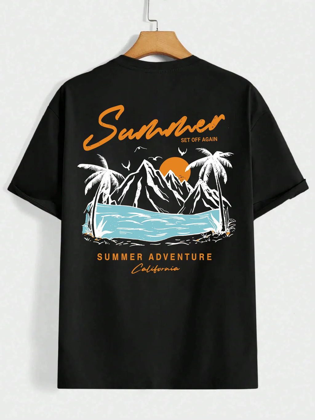 Summer Set Off Again Adventure California Mens T-Shirt Cotton Loose Tee Clothing Fashion Sweat Clothes Oversized Summer Tops - Live Store 4U