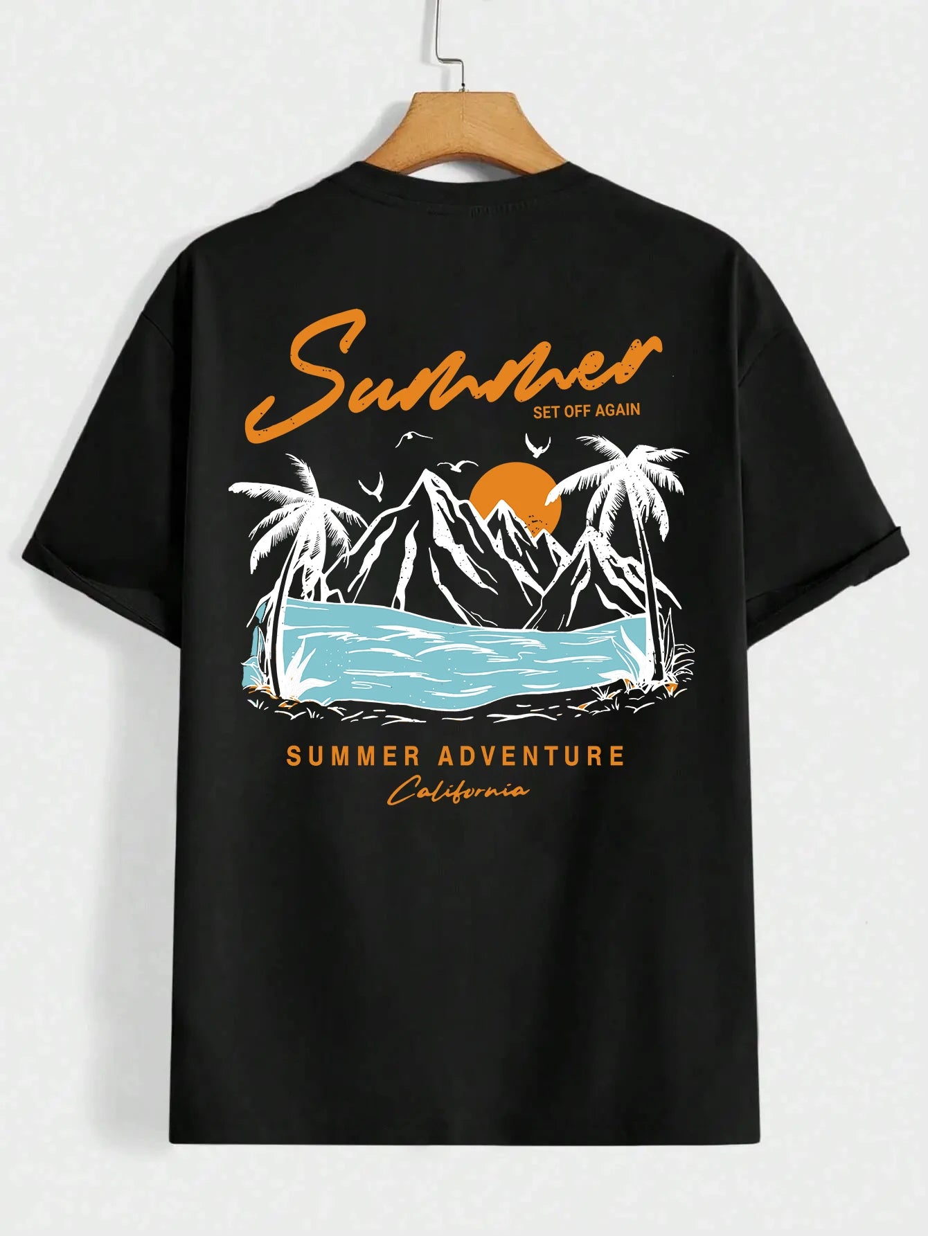 Summer Set Off Again Adventure California Mens T-Shirt Cotton Loose Tee Clothing Fashion Sweat Clothes Oversized Summer Tops - Live Store 4U