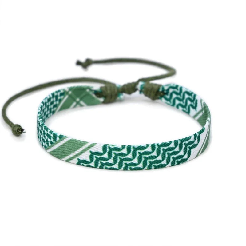 Palestine Bracelet for Men Women Geometric Polka Dot Multicolor Hand Weave Arabic Style Gaza Flag Jewelry Accessories Bracelets