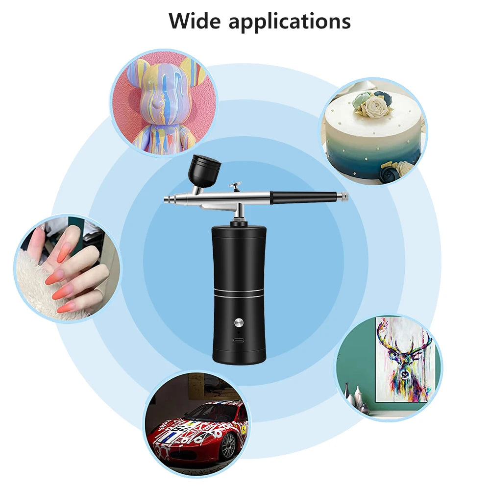 Airbrush with Compressor for Nail Painting Portable Cordless Airbrush Mini Airbrush Sprayer Gun for Nail Art Cake Painting