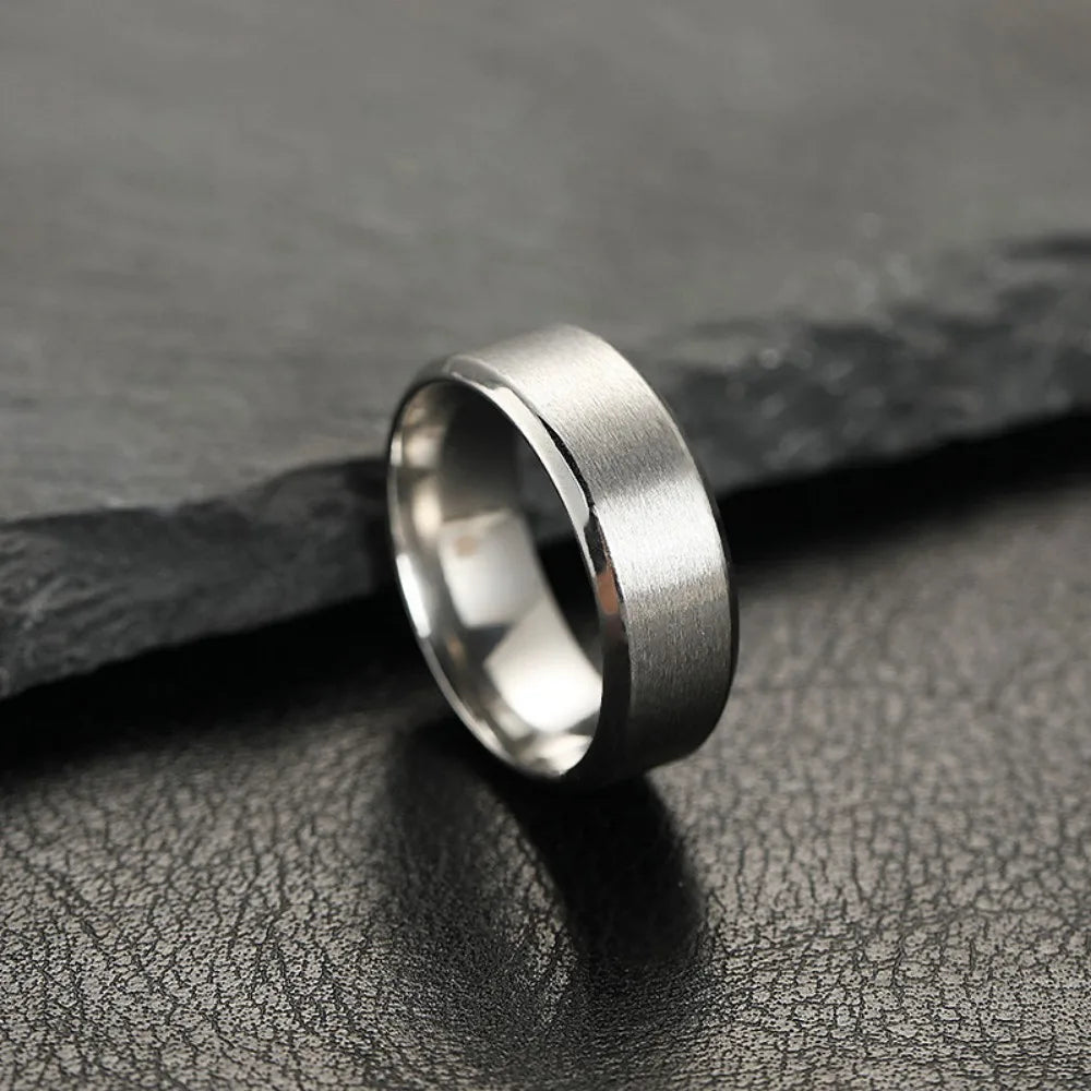 Fashion Charm Jewelry Ring for Men Women Stainless Steel Black Rings Wedding Engagement High Quality Matte Male Accessory - Live Store 4U