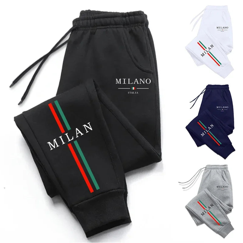 2025 Hot Sale Milan City Printed Jogger Pants High Quality Men's Autumn Winter Casual Sports Sweatpants Outdoor Running Wear - Live Store 4U