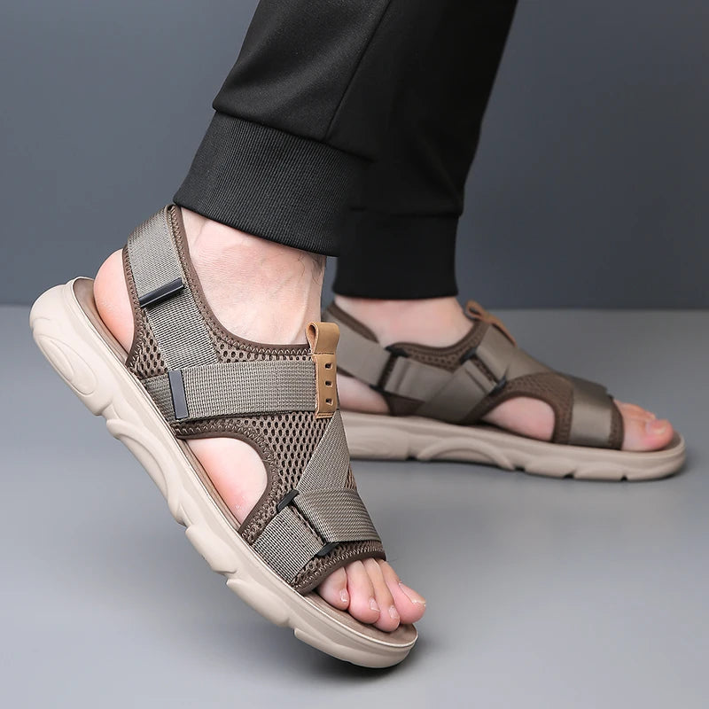 YRZL Sandals Soft Comfortable Non-Slip Men Shoes High Quality Beach Sandals Mens Gladiator Sandals Summer Casual Flat Shoes