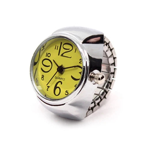 Vintage Punk Finger Watch Mini Elastic Strap Alloy Watches Couple Rings Jewelry Clock Retro Roman Quartz Watch Rings Women Men - Live Store 4U