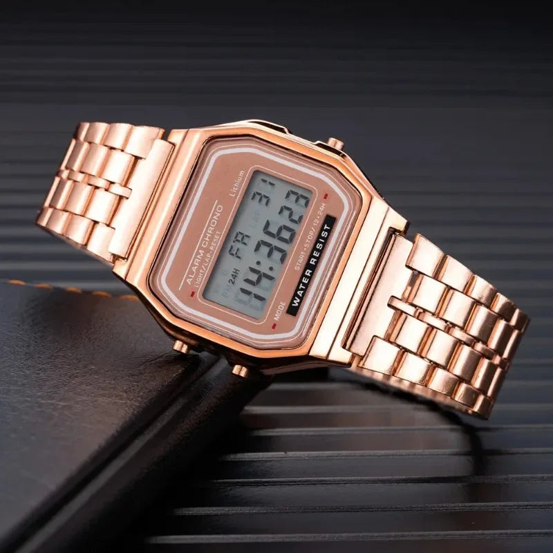 Sport Watch Man Digital Led Fashion Luxury Stainless Steel Square Wristwatch Electronic Womens Watches Male Clock Reloj Hombre