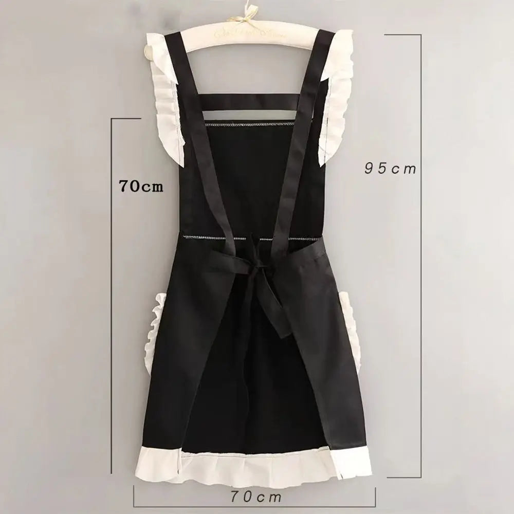 1Pcs New With Waistband Japanese Apron Baking Florist Cross Back Kitchen Cooking Aprons Women Housework Maid Dress Apron