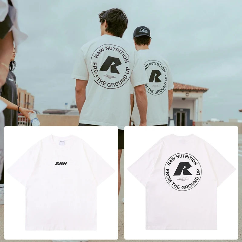 New Gym Fitness T-shirt Loose Oversized Cotton Men Short Sleeves Bodybuilding Sports Tees Summer Training Workout Jogging Tops - Live Store 4U
