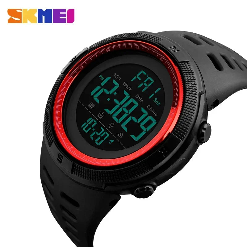 SKMEI 1251 Waterproof Digital Watch for Men Sport Countdown Electronic Wristwatches Mens Military LED Clock 1560 Reloj Hombre