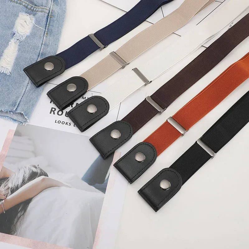 Buckle-Free Belt For Jean Pants,Dresses,No Buckle Stretch Elastic Waist Belt For Women/Men,No Bulge,No Hassle Waist Belt - Live Store 4U