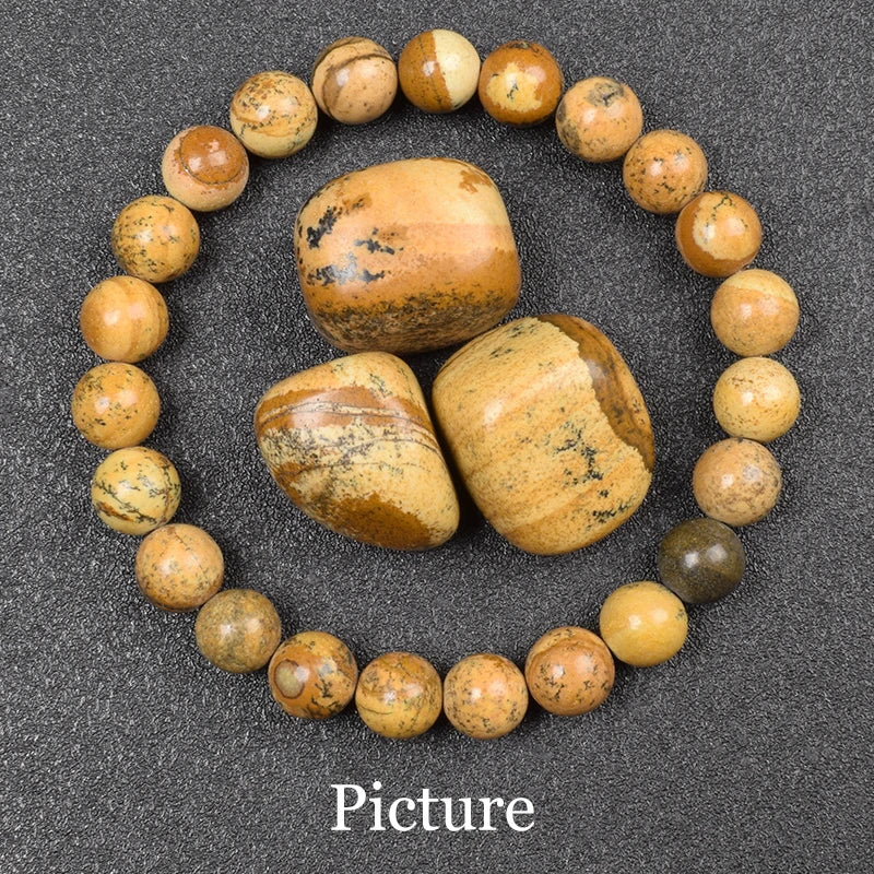 Natural Golden Obsidian Stone Beads Bracelet Men Women Golden Light Rainbow Obsidian Raw Stone Round Bead Natural Energy Jewelry - Live Store 4U