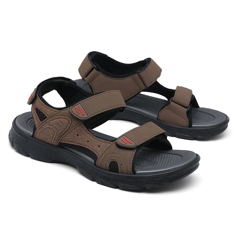 Mens Sports Sandals Outdoor Hiking Waterproof Beach Sports Mens Sandals Summer Open Toe Adjustable Laces