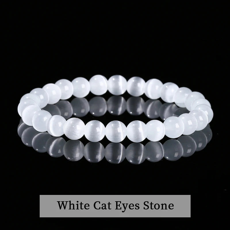 JD 6 8 10mm Natural Stone Beaded Bracelet Obsidian Fluorite Quartz Jasper Healing Beads Bangles Women Men Stretch Yoga Jewelry - Live Store 4U