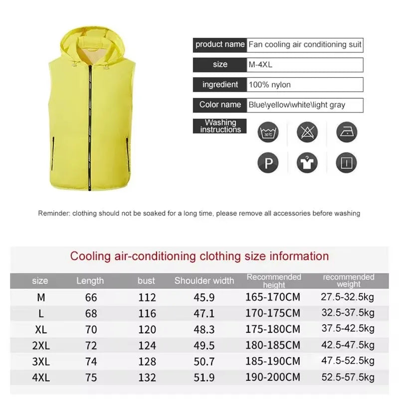 Summer Sport Fan Air Condition Cool Man Woman Travel Ultralight Brand Outdoor Vest Clothes Jacket Sun Windbreaker Fishing Worker - Live Store 4U