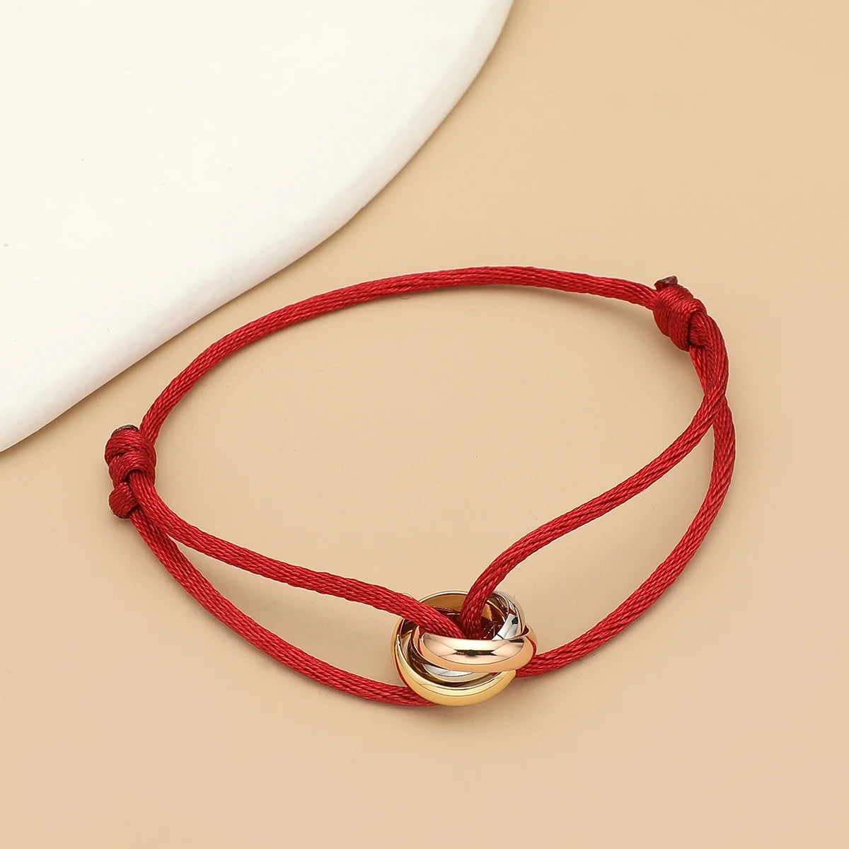 Simple Fashion Unisex Bracelet 3 Metal Round Circle Accessory Adjustable Men's Rope Bracelet for Women Jewelry Gifts - Live Store 4U