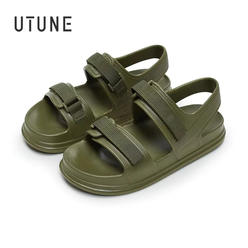 UTUNE Women's Patch Sandals Summer official-website Shoes Beach Outside EVA Slides Soft Thick Sole Non-slip slide sandal man