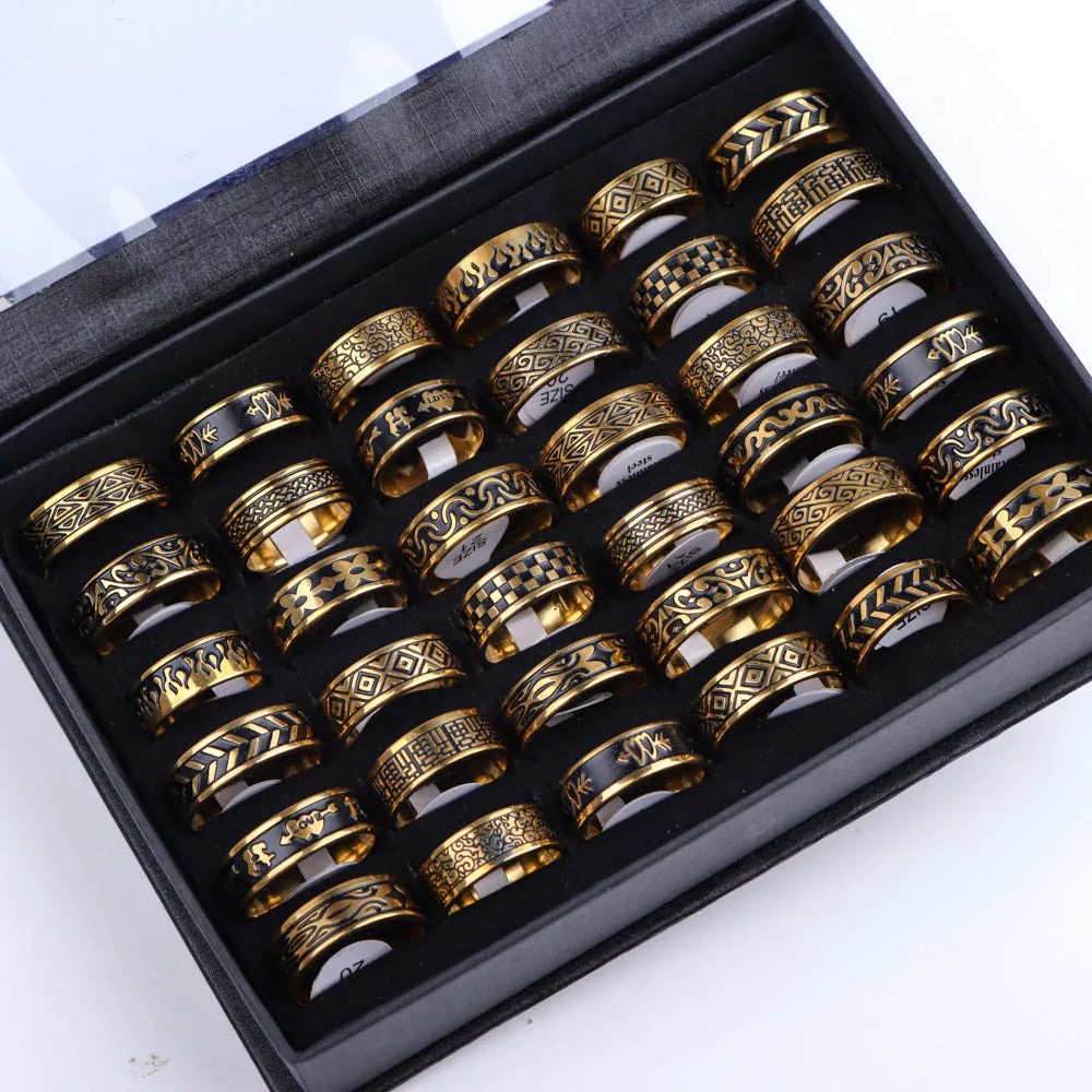 10pcs/lot Wholesale Fashion Simple Stainless Steel Ring For Men Women Beautiful Trendy Punk Jewelry Vintage Birthday Party Gifts - Live Store 4U