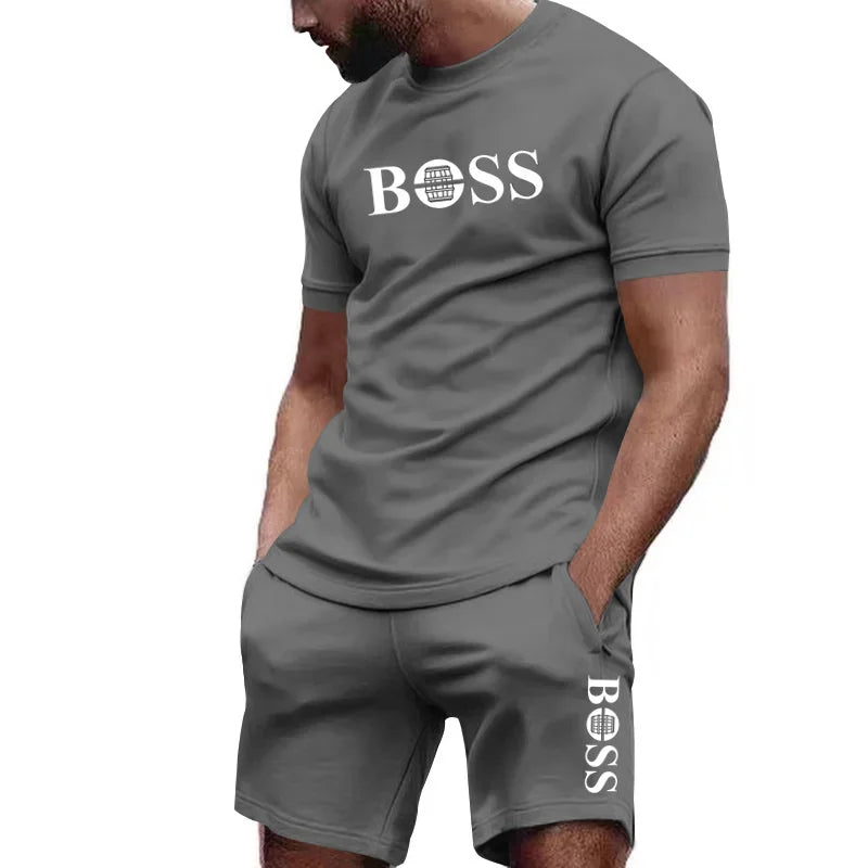 Men's two-piece sportswear, short sleeved T-shirt and pants set, running and fitness sportswear, summer 2024, big discount, 2024 - Live Store 4U