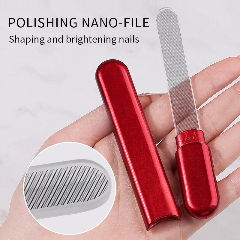 Professional Glass Nail File Buffer Nano - Supplies Stylist Tech Manicure Accessories Tools Material Products
