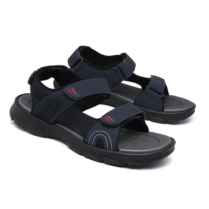 Mens Sports Sandals Outdoor Hiking Waterproof Beach Sports Mens Sandals Summer Open Toe Adjustable Laces