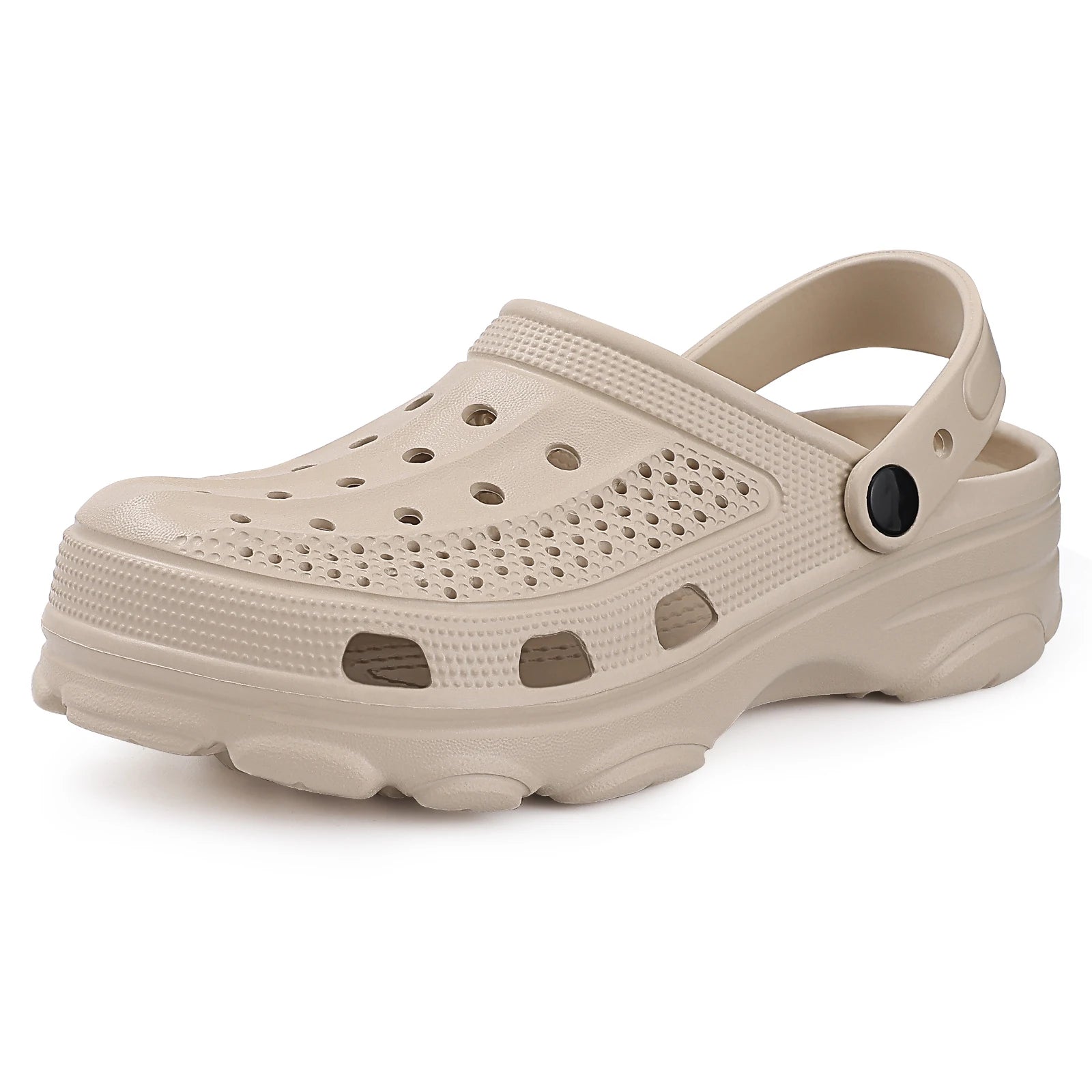 Crestar Men's Clogs Sandals Summer Holes Breathable Garden Home Sandals Fashion Outdoor Antiskid Sole Beach Slides Solid Color