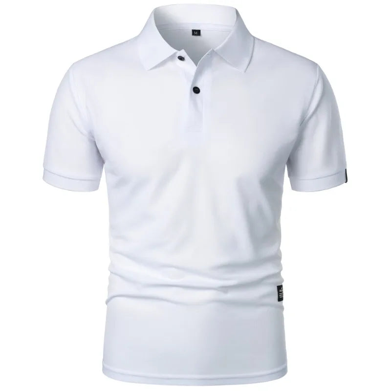 New Solid Color Polo Shirt Men's Short Sleeve Button Tshirts Lapel Lightweight  Streetwear Sport Casual Tops - Live Store 4U