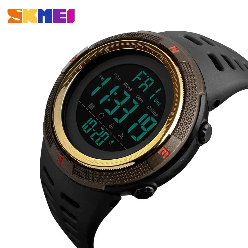 SKMEI 1251 Waterproof Digital Watch for Men Sport Countdown Electronic Wristwatches Mens Military LED Clock 1560 Reloj Hombre