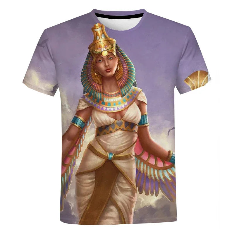 Ancient Egyptian 3D Printed T Shirt Men's Women Fashion Casual Short Sleeve Street Comfortable Tops Leisure T-Shirts