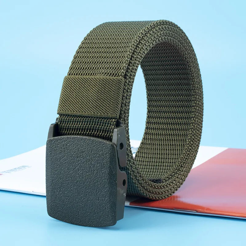 8 Colors Men Female Belts Military Nylon Adjustable Belt Outdoor Travel Tactical Waist Belt with Plastic Buckle for Pants 120cm - Live Store 4U