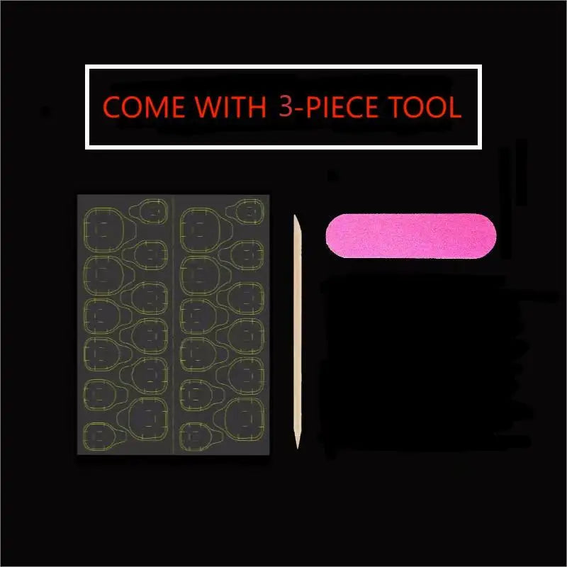 10 PCS Luxury Handmade Press on Nails Almond Hand paint Halo dyeing Design with 3-PIECE Tool Adhesive Nail Glue Tabs